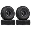 1.55 Beadlock Plastic Wheel Rim Tires for RC Crawler Car Axial AX90069 D90 TF2 Tamiya CC01 LC70 MST JIMNY - 4Pc Set Black