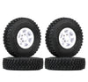 1.55 Beadlock Plastic Wheel Rim Tires for RC Crawler Car Axial AX90069 D90 TF2 Tamiya CC01 LC70 MST JIMNY - 4Pc White
