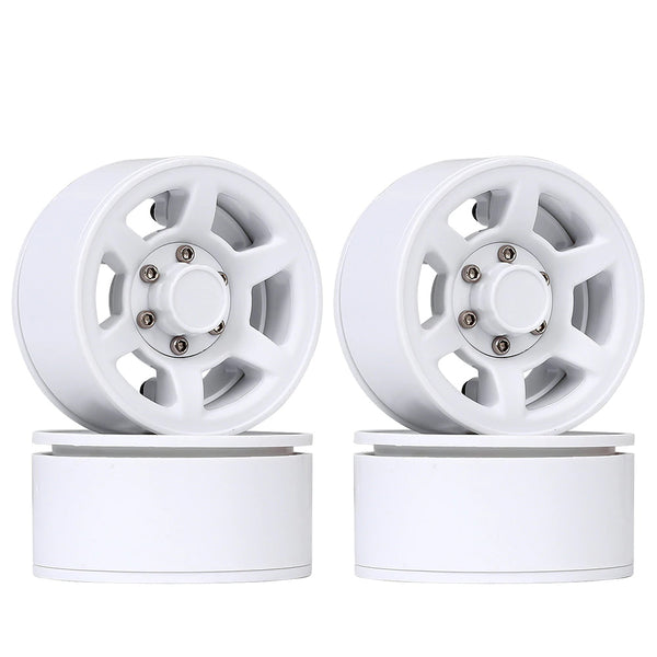 Plastic 1.55" Beadlock Wheel Rim for 1/10 RC Crawler Car Axial 90069 D90 TF2 Tamiya CC01 LC70 MST JIMNY - 4Pc Set White