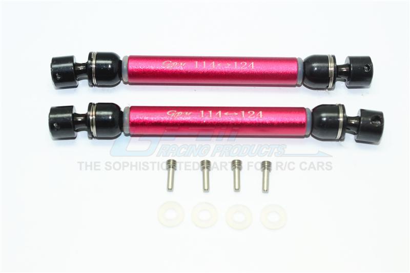 HPI Venture Toyota FJ Cruiser Aluminum + Steel Front / Rear CVD Main Shafts - 1Pr Set Red