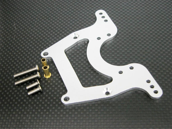 Tamiya Wild Dagger Aluminum Front/Rear Damper Mount With Collars & Screws - 1Pc Set Silver