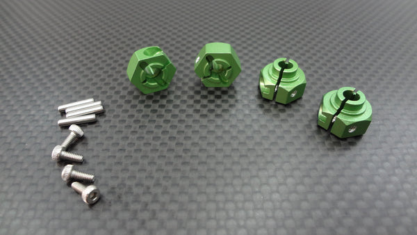 Axial Wraith & RR10 Bomber Aluminum Hex Adaptors (12mm) - 4Pcs Set Green