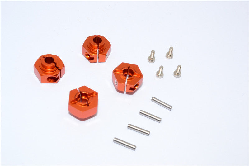 Axial Wraith & RR10 Bomber Aluminum Hex Adaptors (12mm) - 4Pcs Set Orange