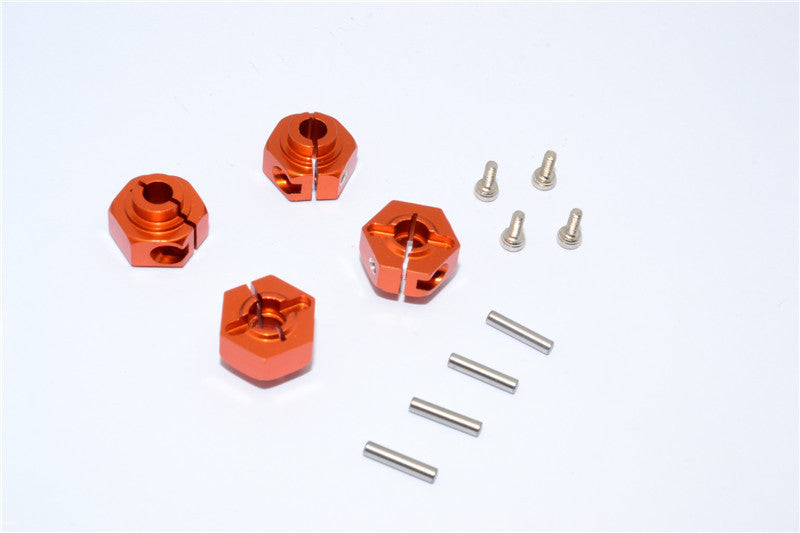 Axial SMT10 Grave Digger (AX90055) Aluminum Hex Adaptors (12mm) - 4Pcs Set Orange