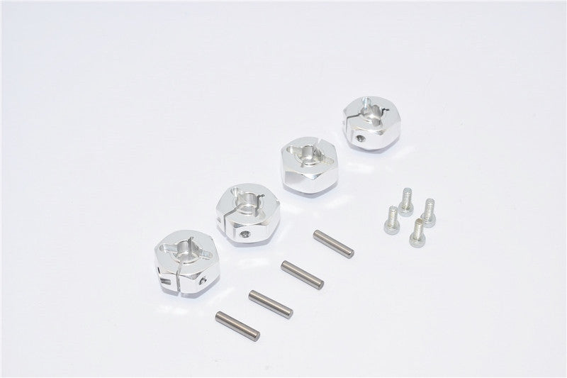 Axial SMT10 Grave Digger (AX90055) Aluminum Hex Adaptors (12mm) - 4Pcs Set Silver