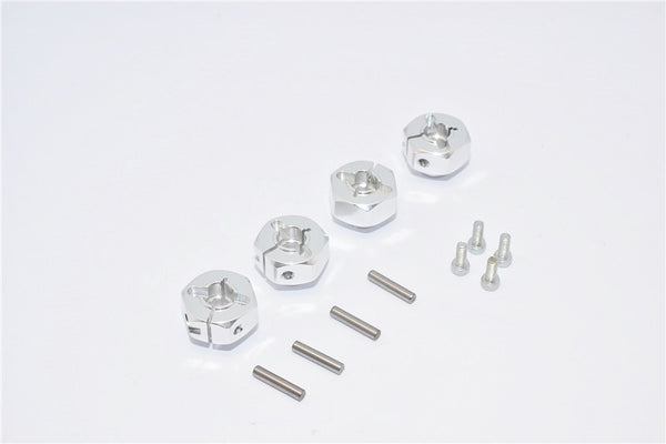 Axial Wraith & RR10 Bomber Aluminum Hex Adaptors (12mm) - 4Pcs Set Silver