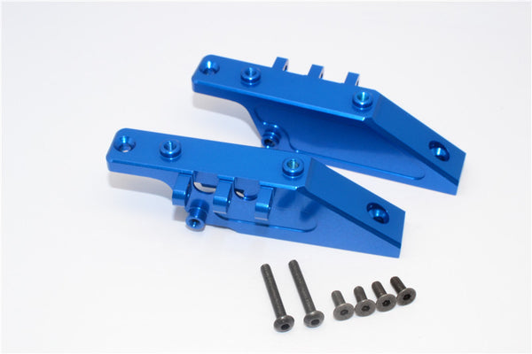 Axial Wraith Aluminum Front+Rear Gear Box Mount - 2Pcs Set Blue