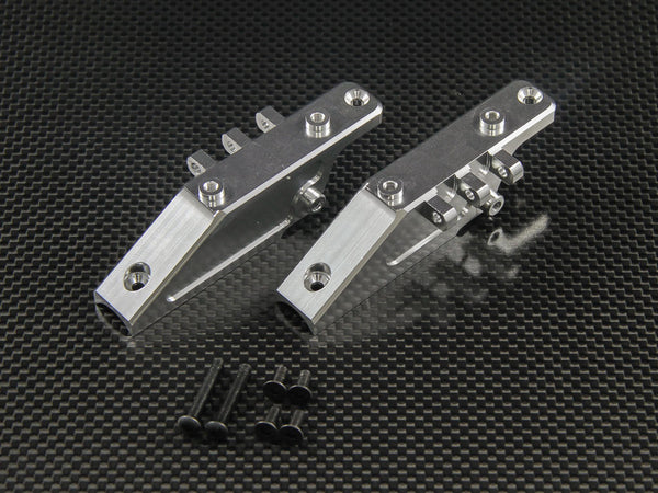 Axial Wraith Aluminum Front+Rear Gear Box Mount - 2 Pcs Set Silver