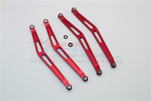 Axial Wraith & RR10 Bomber Aluminum Upper Rock Buggy Links - 4Pcs Set Red