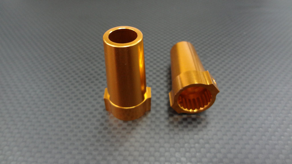 Axial Wraith & Wraith Spawn Aluminum Straight Axle Adapter - 1 Pr Gold