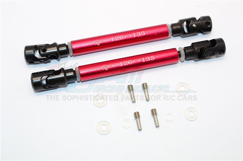Axial Wraith Steel Adjustable Main Shaft With Alloy Body - 1Pr Set Red