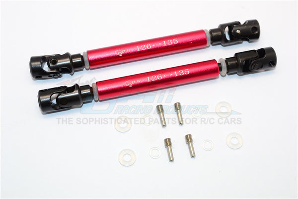 Axial Wraith Steel Adjustable Main Shaft With Alloy Body - 1Pr Set Red