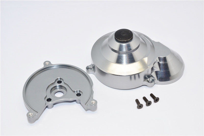 Axial Wraith & Wraith Spawn Aluminum Transmission Spur Gear Case - 2 Pcs Set Gray Silver