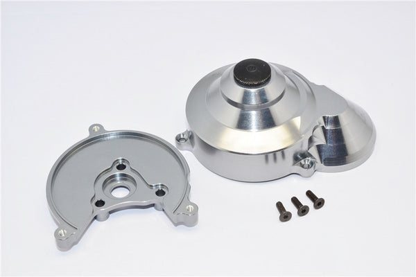 Axial SMT10 Grave Digger (AX90055) Aluminum Transmission Spur Gear Case - 2Pcs Set Gray Silver