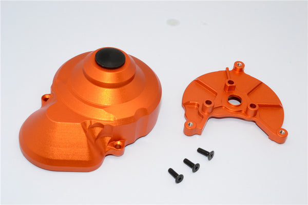 Axial Wraith & Wraith Spawn Aluminum Transmission Spur Gear Case - 2 Pcs Set Orange