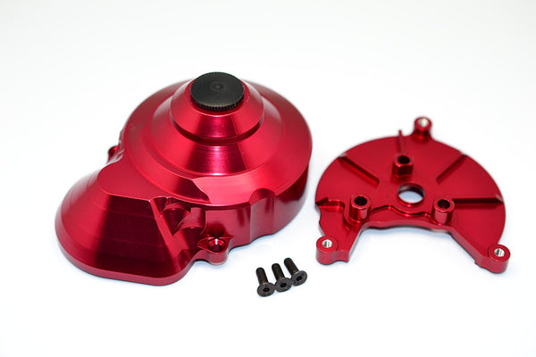 Axial SMT10 Grave Digger (AX90055) Aluminum Transmission Spur Gear Case - 2Pcs Set Red