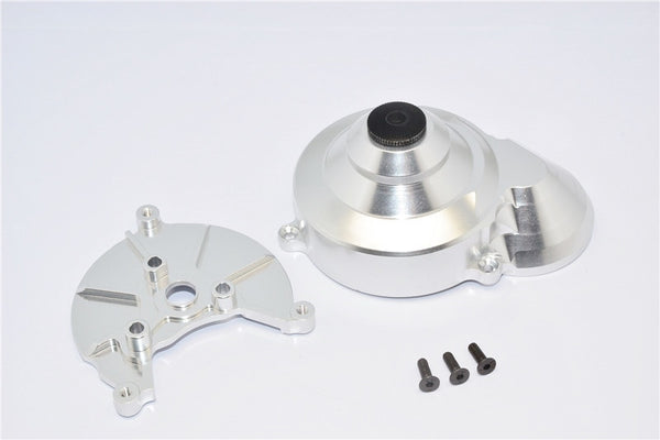 Axial Wraith & Wraith Spawn Aluminum Transmission Spur Gear Case - 2 Pcs Set Silver