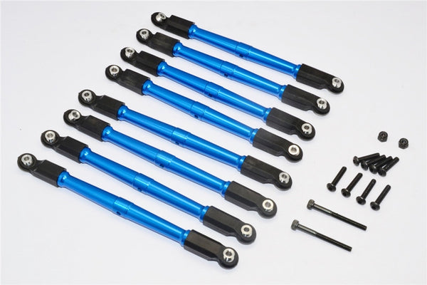 Axial Wraith Aluminum Front & Rear Link Parts (Upper+Lower) - 8Pcs Set Blue