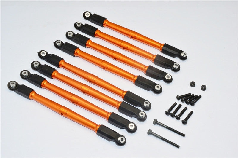 Axial Wraith Aluminum Front & Rear Link Parts (Upper+Lower) - 8Pcs Set Orange