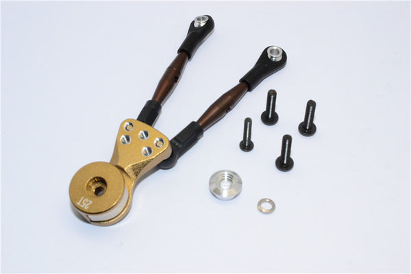 Tamiya WT-01N Aluminum Hi-Torque Servo Saver 25T With Steel Tie Rod - 1 Set Titanium