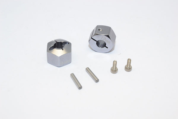 Tamiya Wild Willy 2 AluminumHex Adapter (12X9mm) - 2Pcs Set Gray Silver