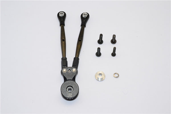 Tamiya Wild Willy 2 Aluminum Hi-Torque Servo Saver 25T With Steel Tie Rod - 1 Set Black