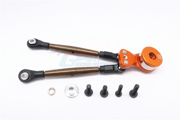 Tamiya Wild Willy 2 Aluminum Hi-Torque Servo Saver 25T With Steel Tie Rod - 1Set Orange