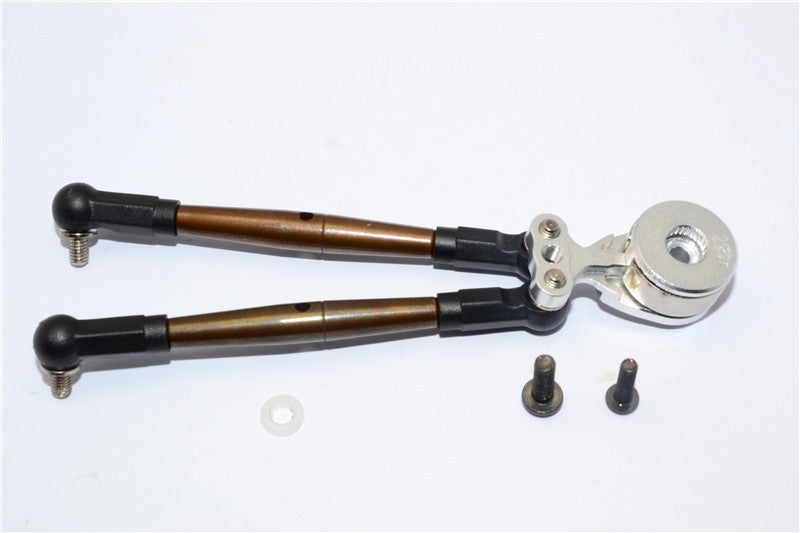 Tamiya Wild Willy 2 Aluminum Hi-Torque Servo Saver 25T With Steel Tie Rod - 1 Set Silver