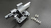XMods Evolution Touring Aluminum Rear Gear Box Front Cover With Screws - 1Pc Set Gray Silver