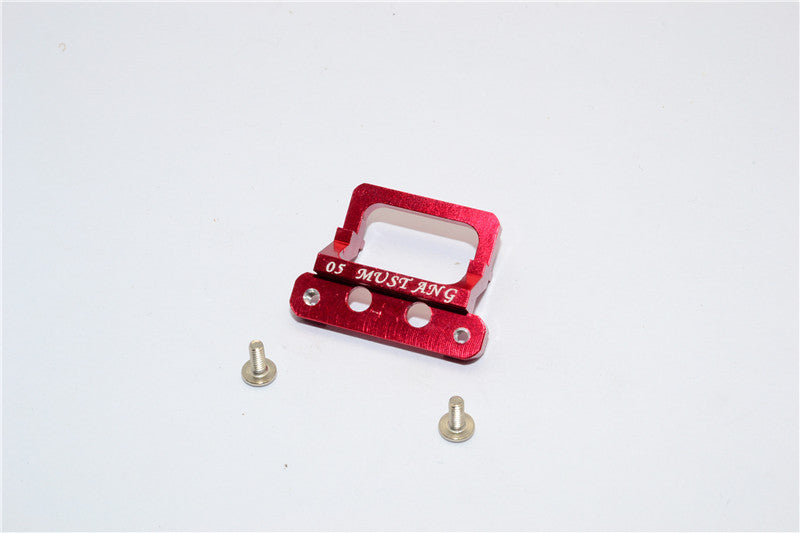 XMods Evolution Touring Aluminum Front Body Lock Plate With Screws (For Mustang) - 1Pc Set Red