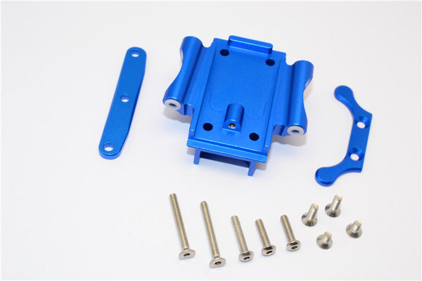 Traxxas XO-01 Supercar Aluminum Rear Gear Box Bottom Mount With Stainless Steel Screws - 1 Set Blue