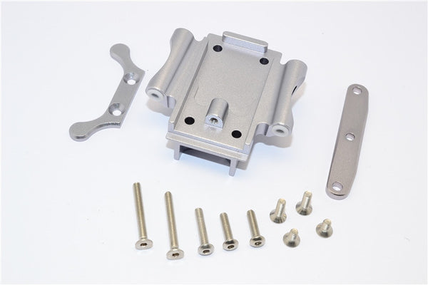 Traxxas XO-01 Supercar Aluminum Rear Gear Box Bottom Mount With Stainless Steel Screws - 1 Set Gray Silver