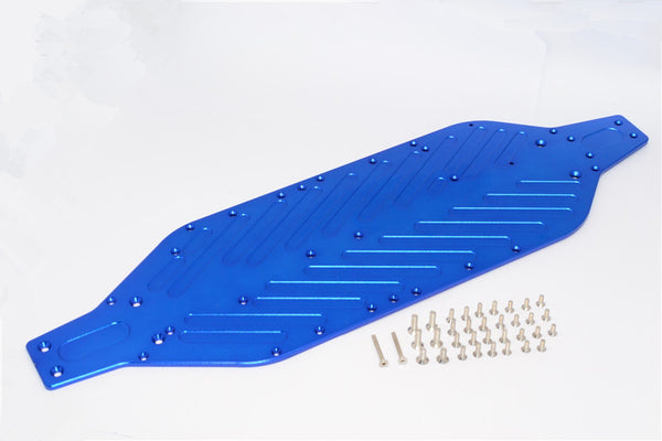 Traxxas XO-01 Supercar Aluminum 4mm Main Chassis With Stainless Steel Screws - 1 Set Blue