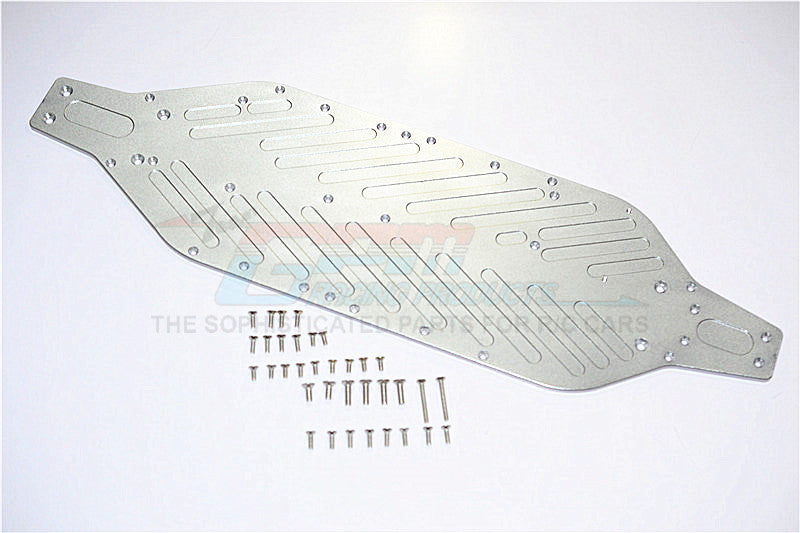 Traxxas XO-01 Supercar Aluminum 4mm Main Chassis With Stainless Steel Screws - 1 Set Gray Silver