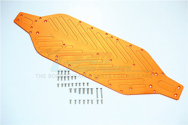 Traxxas XO-01 Supercar Aluminum 4mm Main Chassis With Stainless Steel Screws - 1 Set Orange