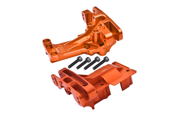 Aluminum 7075 Front And Rear Upper Bulkhead Set For 1:5 Traxxas X Maxx 8S 77086-4 / XRT 8S 78086-4 Monster Truck Upgrades - Orange