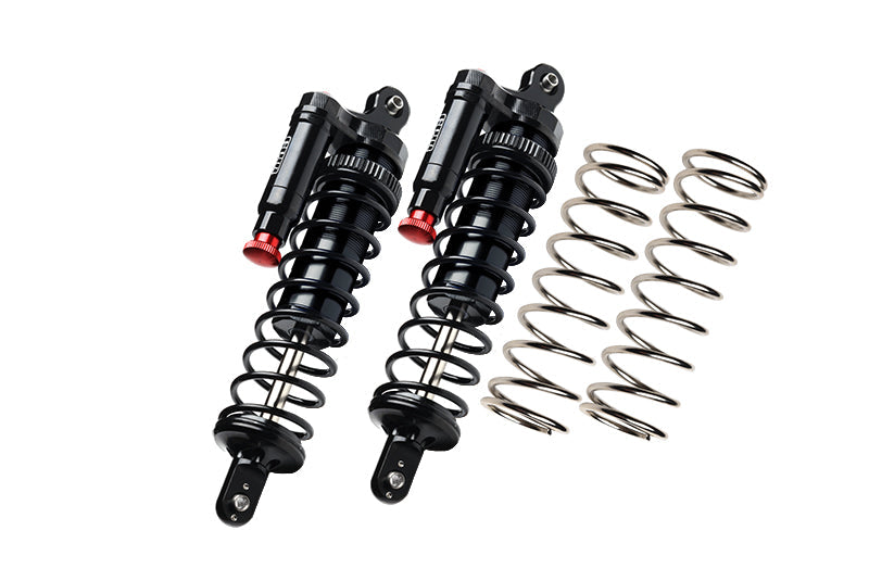 ALUMINUM 6061-T6 Front Or Rear L-Shape Piggy Back (Built-In Piston Spring) Adjustable Spring Dampers Shock Absorbers For Traxxas 1:5 XRT 8S Monster Truck 78086-4 Upgrades - Black