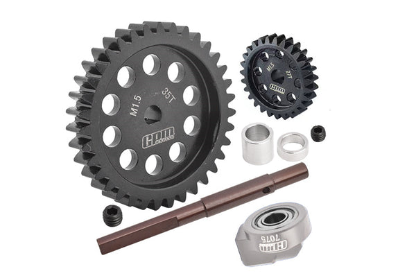 40Cr Carbon Steel M1.5 Spur Gear 35T + Motor Gear 27T For 1:5 Traxxas X Maxx 6S / X Maxx 8S / XRT 8S Monster Truck 