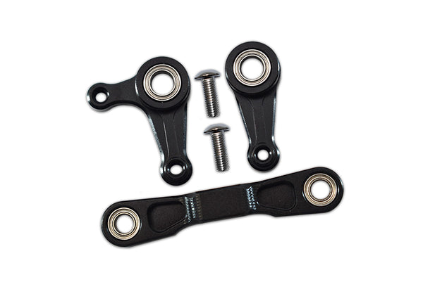 Tamiya XV-01 Aluminum Steering Assembly With 5X8 Bearings - 3 Pcs Set Black