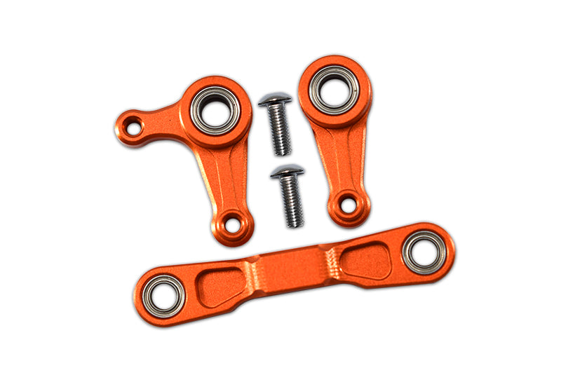 Tamiya XV-01 Aluminum Steering Assembly With 5X8 Bearings - 3 Pcs Set Orange
