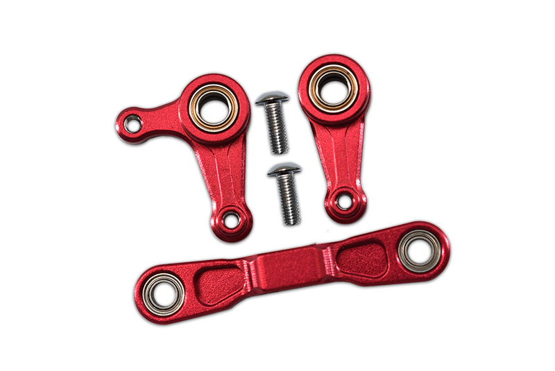 Tamiya XV-01 Aluminum Steering Assembly With 5X8 Bearings - 3 Pcs Set Red