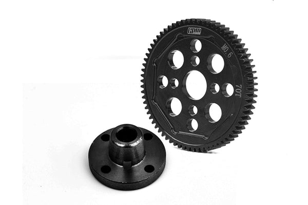 Medium Carbon Steel High Speed M0.6 Module Spur Gear 70T + Spur Gear Holder For Tamiya RC 1/10 4WD XV-02 PRO #58707 Upgrade Parts