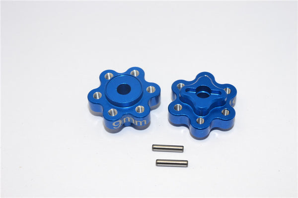 Axial Yeti Aluminum 2.2 Wheel Hub Adapters (9mm Thickness) - 1Pr Set Blue