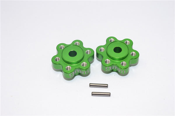 Axial Yeti Aluminum 2.2 Wheel Hub Adapters (9mm Thickness) - 1Pr Set Green