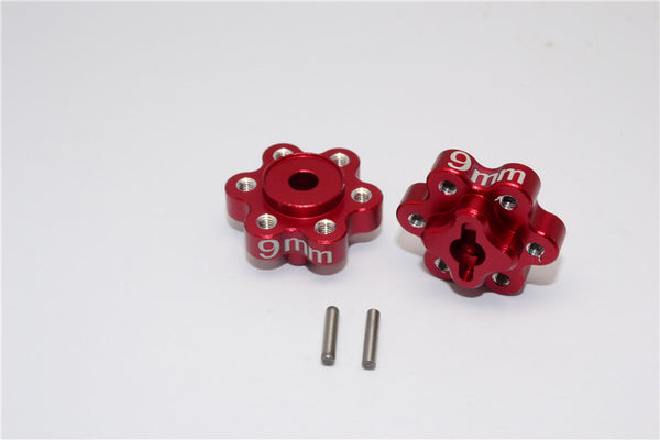 Axial Yeti Aluminum 2.2 Wheel Hub Adapters (9mm Thickness) - 1Pr Set Red
