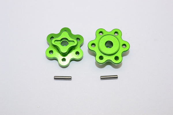 Axial Yeti Aluminum 2.2 Wheel Hub Adapters (9mm Thickness) Economy Version - 1Pr Set Green