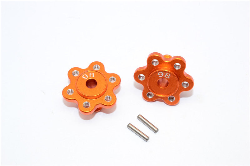 Axial Yeti Aluminum 2.2 Wheel Hub Adapters (9mm Thickness) Economy Version - 1Pr Set Orange
