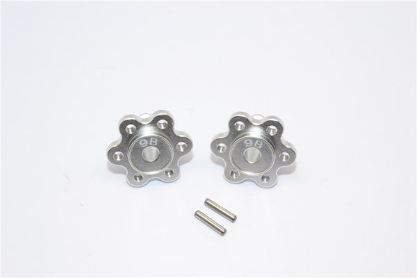 Axial Yeti Aluminum 2.2 Wheel Hub Adapters (9mm Thickness) Economy Version - 1Pr Set Silver