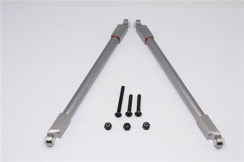 Axial Yeti & RR10 Bomber Aluminum Rear Upper Chassis Link Parts - 1Pr Set Gray Silver