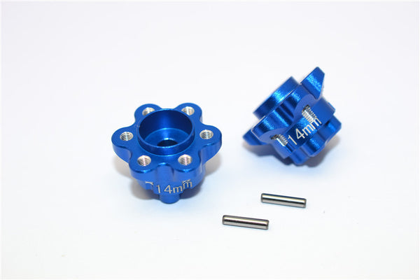 Axial Yeti Aluminum 2.2 Wheel Hub Adapters (14mm Thickness) - 1Pr Set Blue